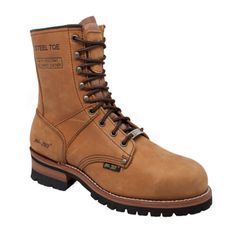 Great shopping ideas for AdTec Mens 9in Steel Toe Logger Brown Work Boots, Mens Shoes Logger Boots, Leather Work Boots, Popular Boots, Steel Toe Boots, Steel Toe Work Boots, Work Boots Men, Safety Boots, Shoe Carnival, Mens Shoes Boots