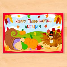 a thanksgiving greeting card with an image of a turkey and two turkeys on it