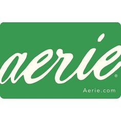 a green and white logo with the word aerie on it's bottom corner