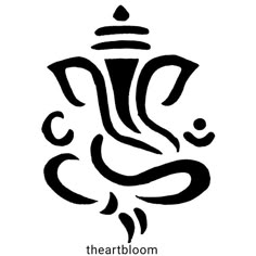 the art bloom logo with an image of a person's head in black and white