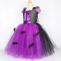 :sparkles:This witch costume for girls is the perfect set for any special event, from Halloween and dress-up parties to cosplay or family gatherings. Made from high-quality, lightweight material, this costume is gentle on child's skin and comfortable to wear. This unique set includes beautiful tulle with an adjustable crochet top, witch hat, and broom to complete the authentic look. Dressup Party