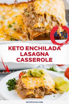 keto enchilada lasagna casserole on a plate