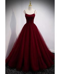 Wine Red Prom Dress, Two Piece Evening Dresses, فستان زهري, Tulle Straps, Dress Wine, Prom Dress Inspo, Prom Dress Ideas, Long Evening Dress, Prom Inspo