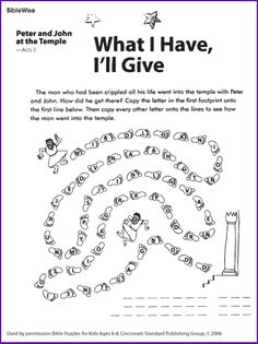 Acts 3:1-10 Parable Of The Lost Coin, Sunday School Printables, Bible Worksheets, Acts Of The Apostles, Children Ministry, Thanksgiving Preschool