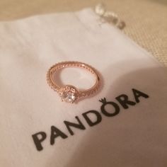 Amazing Ring Rose Gold From Pandora Size 8 Pandora Rings Rose Gold, Gold Pandora Rings, Rose Gold Pandora, Promise Rings Pandora, Gold Pandora, Rings Pandora, K Ring, Rings Rose Gold, Pandora Gold