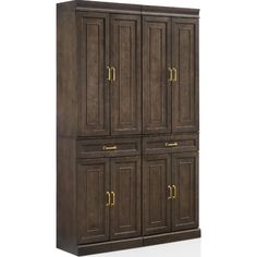 a large wooden cabinet with two doors