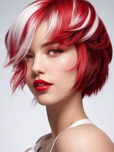 26 New Christmas Hair Color Ideas For Short Hair In 2023 Color Ideas For Pixie Haircuts, Red Hair Color For Short Hair, Red And Blonde Pixie, Red Colour Hair Ideas, Short Red Hair Ideas, Short Colored Hair Ideas, Red And White Hair Color, Red And Platinum Hair, Red And Grey Hair