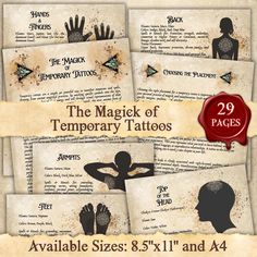 the magick of temporary tattoos available sizes 8x1 and 4x4 are on sale