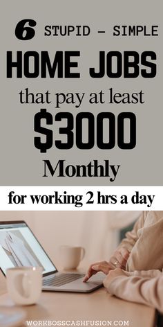 6 lazy online jobs to help you learn how to make money from home. Also, learn the legit ways to make extra money. Get top best real legitimate flexible high paying remote non phone part time and full time fee free late night work from home jobs and side hustle ideas that are perfect for beginners with no experience that pay weekly. #workfromhome #workfromhomejobs #onlinejobs #remotejobs #sidehustleideas #passiveincome #makemoneyfromhome #waystomakeextramoney #finance #career #education Legit Online Jobs, Money Strategy