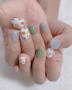 Minimal Nails Art, Asian Nails, Hello Nails, Hippie Nails, Soft Nails, Kawaii Nails, 자수 디자인, Nail Art Ideas, Dream Nails