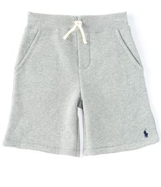 From Polo Ralph Lauren&#x2C; these shorts features:Comfy brushed fleece fabricMid-riseRibbed drawstring waistSewn flyTwo-front angled pocketsBack right patch pocketSignature embroidered Pony at left hemShort lengthCotton/polyesterMachine wash/tumble dryImported. Clothes Ralph Lauren, Ralph Lauren Shorts Mens, Nike Shorts Outfit, Sweatshirt Shorts, Man Shorts, Rise Logo, Young Mens Fashion, Concept Clothing, Polo Ralph Lauren Shorts