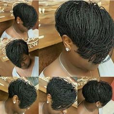 Short Braids Don’t Care! Braids Bob, Pixie Braids, Box Braids Bob, Micro Braids Hairstyles, Shaved Side, Braids With Shaved Sides, Tree Braids, Bob Braids, Hair Twist