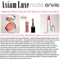 Nude Envie is beyond honored to be featured in Asiam Luxe magazine as one of the perfect gifts to give this Mother's Day! 



"For the upcoming Mother’s Day celebration, create a perfect gift package for your mom with Nude Envie luxury cosmetics. Your mom will surely appreciate a curated, thoughtful gift that she can enjoy every day and think of you!"

- Asiam Luxe Editors Luxe Magazine, Ideas For Mother's Day, Luxury Cosmetics, Gift Package, Gift Packaging, Lip Gloss