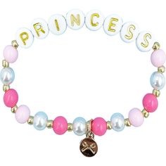 Finish off your little girl’s look with this pretty Princess Bracelet. In enchanted shades of pastel pink, magenta, and white, each stretch bracelet celebrates feminine style and royally accessorizes her little wrist. Every individually sold bracelet is handmade of assorted plastic beads, complete with a Bits & Bows logo metal charm. Stack it up with other bracelets from the Bits & Bows Jewelry Collection. 15 cm length, recommended for girls 3 years and older. | Bits & Bows | Princess Bracelet, Shades Of Pastel Pink, Princess Bracelet, Kids Jewellery, Ipad Mini Cases, Pretty Princess, Bow Jewelry, Shop Jewelry, Buy Buy Baby, Pink Bracelet