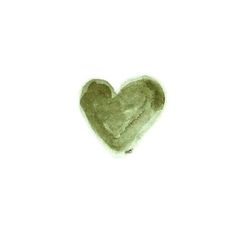 a drawing of a green heart on a white background