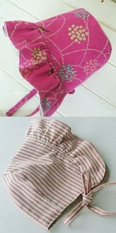 two pictures of the same handbag one has a pink flower on it and the other has a brown striped bag