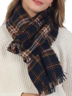 100% Polyester Multi-color Plaid Scarf 📦 Free standard shipping on orders $150 or more 🛍️ Free in-store pick up at La Grange Tweed Tarten Scarf, Tartan Scarf, Plaid Scarf, Tartan, Pick Up, Multi Color, In Store, Plaid, Navy