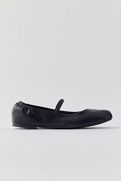 UO Mila ballet flats. Essential ballet flats from UO in soft faux leather. Slip-on silhouette with a folded round toe & Mary Jane strap for an authentic feel. Features UO Mila ballet flats Faux leather ballet flats Mary Jane strap Rounded toe Lightweight Slip-on flats style UO exclusive Content + Care PU Wipe clean Imported | Urban Outfitters UO Mila Mary Jane Ballet Flat in Black, Women's at Urban Outfitters Casual Ballet Flats, Ballet Flats Outfit, Flats Outfit, Leather Ballet Flats, Black Fits, Mary Janes, Ballet Flats, Urban Outfitters, Ballet