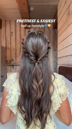 Easy and simple formal go-to look by Grace Weston  #easy #easyhair #simplehair #simplehairidea #cutehair #formal #formalhair #hairideas #simplehairstyle Cute Half Up And Half Down Hairstyles, Braid Hairstyles Half Up, Haïr Style Half Up Half Down, Half Way Up Half Way Down Hairstyles, Different Half Up Half Down Hairstyles, Bindiya Hairstyles, Simple Hairstyle Tutorial, Kurti Hairstyle For Medium Hair, Half Up Half Down Hairstyles Formal