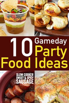 game day party food ideas with text overlay