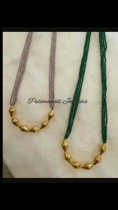 Antique Necklaces Design, Beautiful Gold Necklaces, Gold Mangalsutra Designs, Beaded Jewelry Necklaces