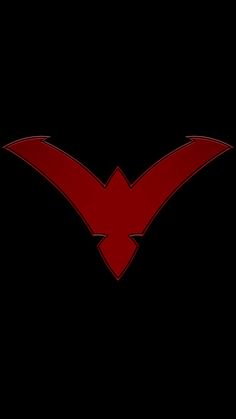 the dark knight rises logo is shown in red and black, with an arrow pointing towards it