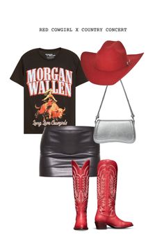 country concert outfit l cowboy boots l cowgirl boots l country concert l country concert inspo l outfit l summer outfit l red cowgirl boots Country Concert Outfit With Red Boots, Hot Cowboy Outfit, Red Cowboy Boots Outfit Concert, Braxton Keith, Red Cowgirl Boots Outfit, Black Cowgirl Outfit, Hot Cowboy, Red Cowboy Boots Outfit, Summer Country Concert Outfit