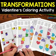 valentine's coloring activity for kids with hearts on them and the words, transformationss