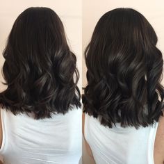 Brown Lob, Haircut Curtain, Brown Wavy Hair, Dark Brunette Hair, Long Dark Hair, Hair Medium, Round Faces, Hair Inspiration Color