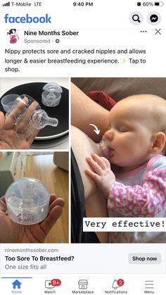 the facebook page has two pictures of babys and their mother's breast milk