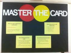 a bulletin board with instructions on how to master the card