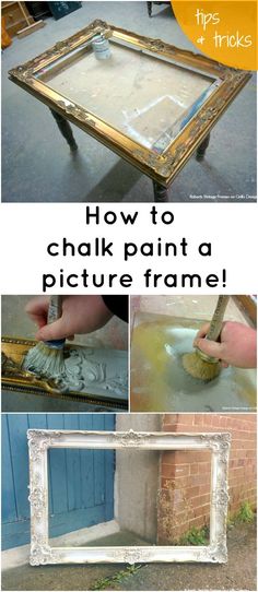 how to chalk paint a picture frame