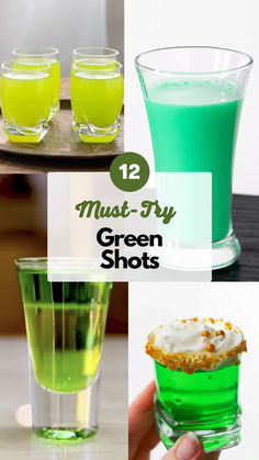 Green Shots Green Apple Schnapps Drinks, Green Tea Shots Recipes, Green Shots, Bomb Shots, Apple Shots, Apple Schnapps, Green Alcohol, Christmas Shots, Green Shot