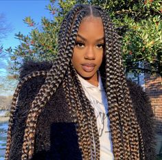 Protective Hairstyle Ideas, Valentine Hairstyles, Braids To Try, Valentines Hairstyles, Protective Style Braids, Style Braids, Chunky Braids, Braiding Your Own Hair