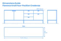 the measurements for a dresser with drawers