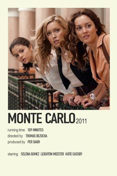 the poster for monte carlo 2011 shows three women in formal clothing and one is looking at the camera