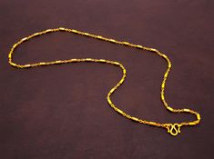 Item including :1 x Necklace For:  Women, Girl Type:  GOLD PLATED over Brass, Nickel free  Purity:  96.5% Surface:  Shiny -------------------------- Length:  ~ 17 inches Weight:  ~ 5 grams Width:  ~ 2 mm -------------------------- * 24K Gold Plated Jewelry * Look like Real Gold * The weight is the same as Real Gold * Nickel free / No Allergic ** Please read the item details completely and measure your wrist size , necklace length before ordering. The shop does not accept cancellations, exchanges Gold Chain For Girls Design, Girls Gold Chain Design, Gold Chains For Women Design, Gold Chain Designs For Women, Gold Neck Chain, Thai Jewelry, Real Gold Necklace, Real Gold Chains, Gold Chain Design