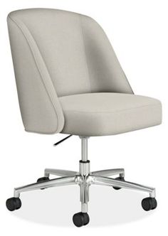 an office chair with casteors and wheels on the back, viewed from the front