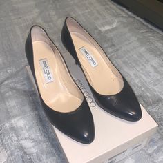 Gorgeous Authentic Jimmy Choo Heels. Great Worn Condition. Ask Any Questions You May Have Small Scratch On Left Toe. Comes With Box Jimmy Choo Black Heels, Jimmy Choo Heels, Jimmy Choo Shoes, Black Heels, Jimmy Choo, Shoes Women Heels, Shoes Heels, Women Shoes, Heels