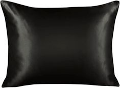 black satin pillow on a white background