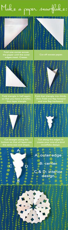 instructions to make paper snowflakes