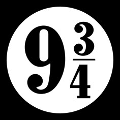 a black and white circle with the number nine on it