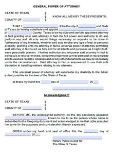 the texas power of attorney form is shown in this file, it appears to be an official document