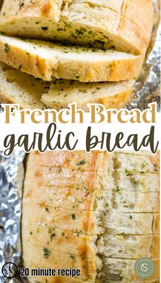 french bread sliced with butter and garlic French Bread Garlic Bread, Garlic French Bread, Easy Garlic Bread Recipe, Easy Garlic Bread, Bread Garlic, Delicious Breakfast Casserole, Cheese Rolls, Homemade Recipes Dessert