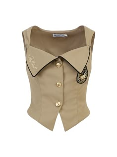 This waistcoat features a unique collaboration with Harry Potter, perfect for adding a touch of magic to your wardrobe. The tailored fit and embroidered badges give it a sophisticated and stylish look, while the front button placket adds a classic touch.  Please note that this product includes only the waistcoat.  Garment Size   	 		 			Size 			S 			M 			L 			XL 		 		 			Full Length 			40 			41 			42 			43 		 		 			Bust 			83 			87 			91 			95 		 		 			Waist 			68 			72 			76 			80 		 		 			Shou Womens Leather Vest With Collar, Luxury Lapel Collar Vest For Work, Luxury Tailored Winter Vest, Luxury Semi-formal Vest With Suit Collar, Luxury Fitted Vest With Button Closure, Luxury Red Fitted Vest, Luxury Formal Vest For Fall, Luxury Formal Winter Vest, Luxury Fitted Red Vest