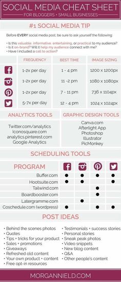 the social media sheet is shown in red and white, with information about how to use it