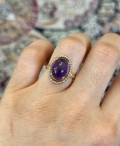 Gold plated amethyst ring on silver Purple Stone Ring, Purple Stone Rings, Diamond Ring Wedding, Purple Stones, Ring Diamond, Ring Wedding, Amethyst Ring, Stone Ring, Mom Gift