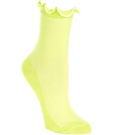 From UGG, these socks feature:Quarter socks75% Cotton / 24% Polyester / 1% ElastaneApprox. 5.5" heightLettuce edge UGG® logo on footbed instepFits shoe size: 5-10Machine Wash/ Tumble DryImported. Spring Cotton Stretch Hosiery, Comfortable Stretch Knee-high Socks For Spring, Sporty Stretch Socks For Summer, Comfortable Stretch Yellow Socks, Casual Elastic Knee-high Socks For Spring, Spring Cotton Hosiery, Casual Mid-calf Hosiery For Spring, Casual Mid-calf Spring Hosiery, Yellow Cotton Socks For Spring