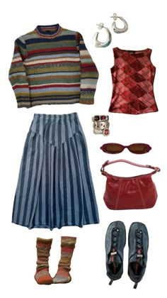 Maximalist Fall Outfits, Funky Fall Outfits, Winter Outfits Maximalist, Retro Patchwork Cardigan For Fall, Autumn Outfits Whimsigoth, Cool Teacher Outfits, Maximalist Fairycore Outfit, Maximalist Cardigan, Maximalist Outfit