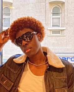 Model, vintage, vintageshoot , vintage clothes, viral, explorer fashion , blackmodel Black Men With Brown Hair, Black Men Dyed Hair, Black Men Hair Colour, Dyed Afro, Androgynous Hairstyles, Pokemon Core, Black Men Hair